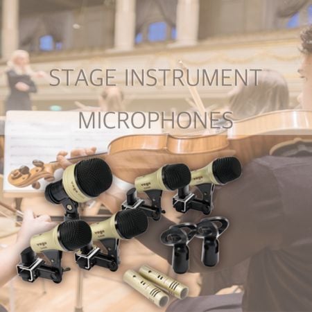 Micrófonos de escenario e instrumentos